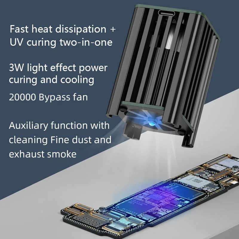 MaAnt MY-01 Fast UV Curing Fan with Low Energy Consumption PCB Welding Repair Smoke Removal Heat Dissipation Fan