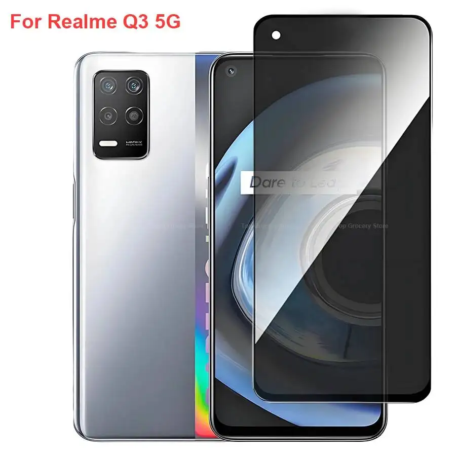 

Realme Q3 5G RMX3161 Anti Spy Privacy Tempered Glass Protector Compatible For Realmeq35g Full Cover Screen Phone Film