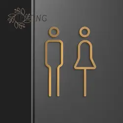 Door Toilet Signs Stickers Stereoscopic Relief Antique Acrylic Wall Signs WC Plates Hotel Home Number Address Plaque Custom