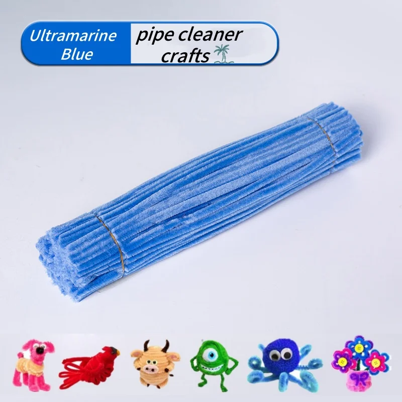 100-delige pijpreinigers chenille-steel, effen kleur pijpreinigers set voor pijpreinigers doe-het-zelf kunst ambachten decoraties