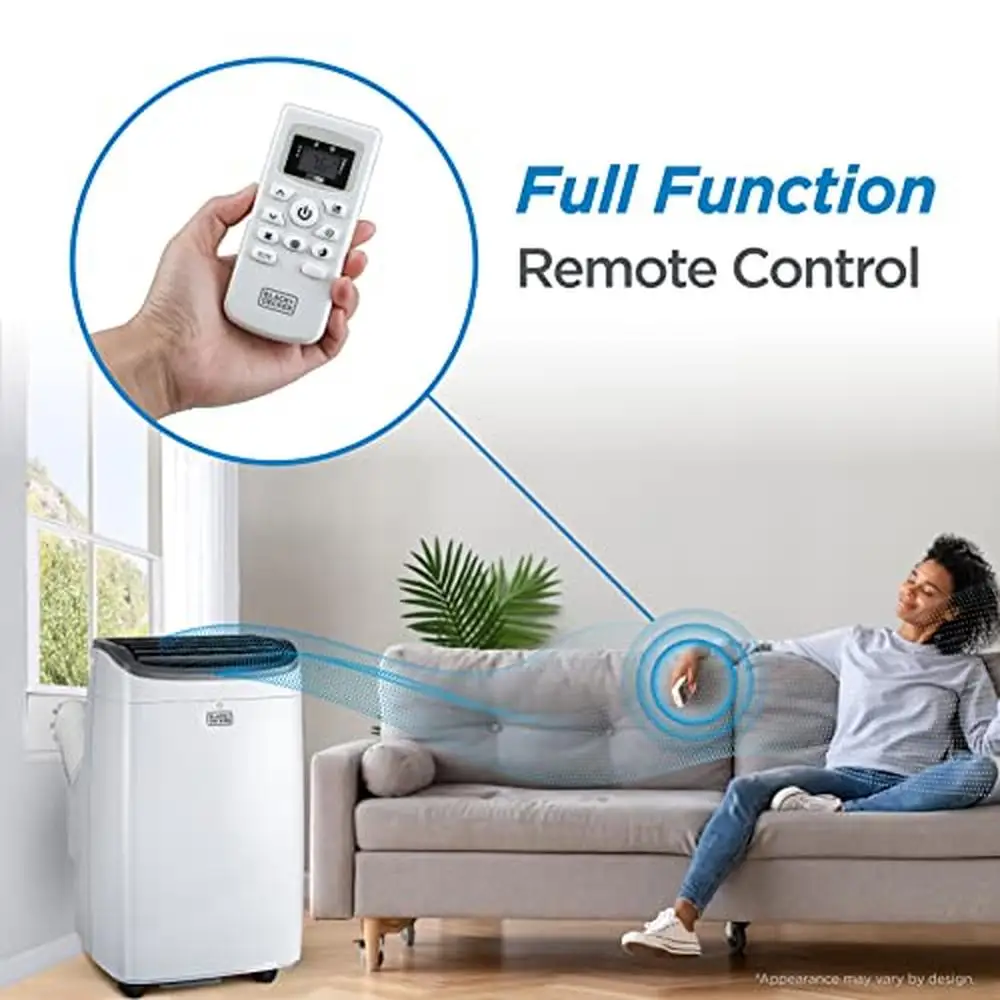 Portable 8000 BTU Air Conditioner with Remote Control Dehumidifier & Fan 24-Hour Timer Easy Mobility White Up to 350 Sq.Ft.