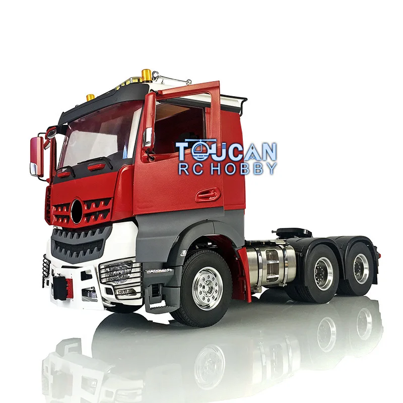 1/14 LESU Tractor Truck RC Car 6*6 Metal Chassis Painted Cabin Model Roof Light Motor Servo Toolbox Pedal W/O Radio THZH0829