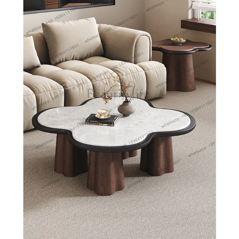 YJ Italian minimalist luxury stone coffee table combination living room high-end household small apartment new medieval coffee t