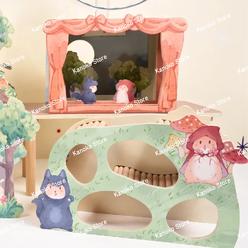 Capuzinho vermelho série multi-história casa de hamster de madeira pequeno animal gaiola paisagismo suprimentos ratos acessórios itens para animais de estimação