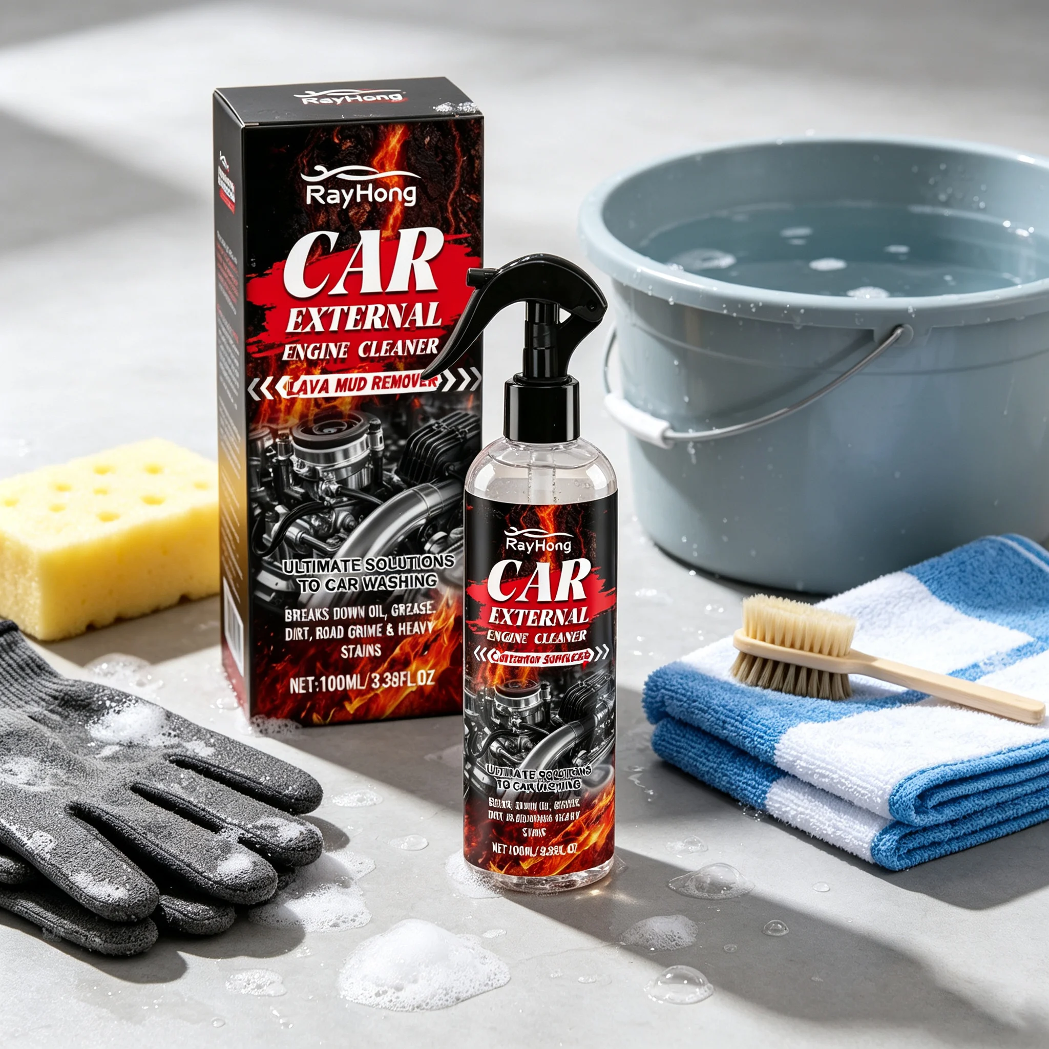 Car Engine Bay Cleaner Remove Oil Grease Lava Mud Cleaning Grime Buildup Extends Engine Life Car External Engine Degreaser 100ml