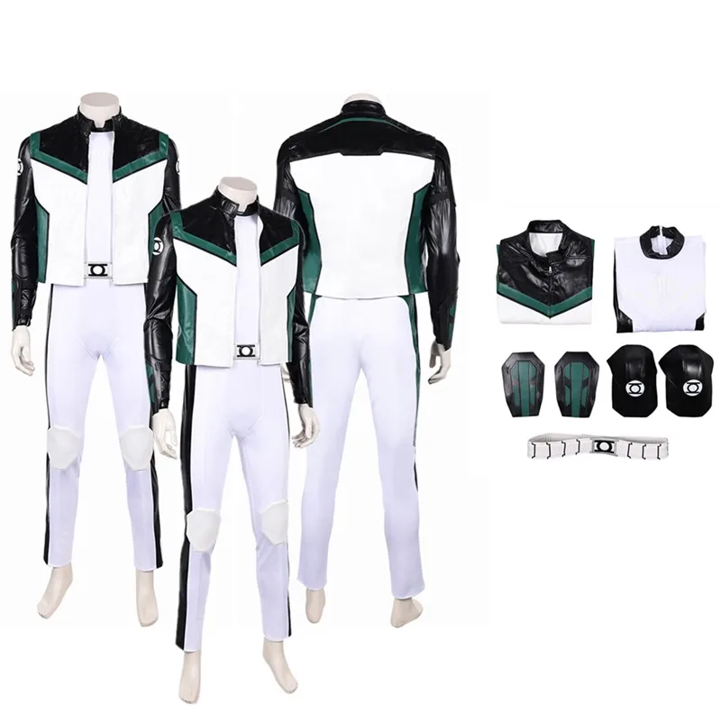 

Зеленый костюм-фонарь для косплея, костюм для взрослых и мужчин, комбинезон Fantasia Gardner, пальто с поясом, наряды, маскировка на Хэллоуин, карнавальный костюм для вечеринки