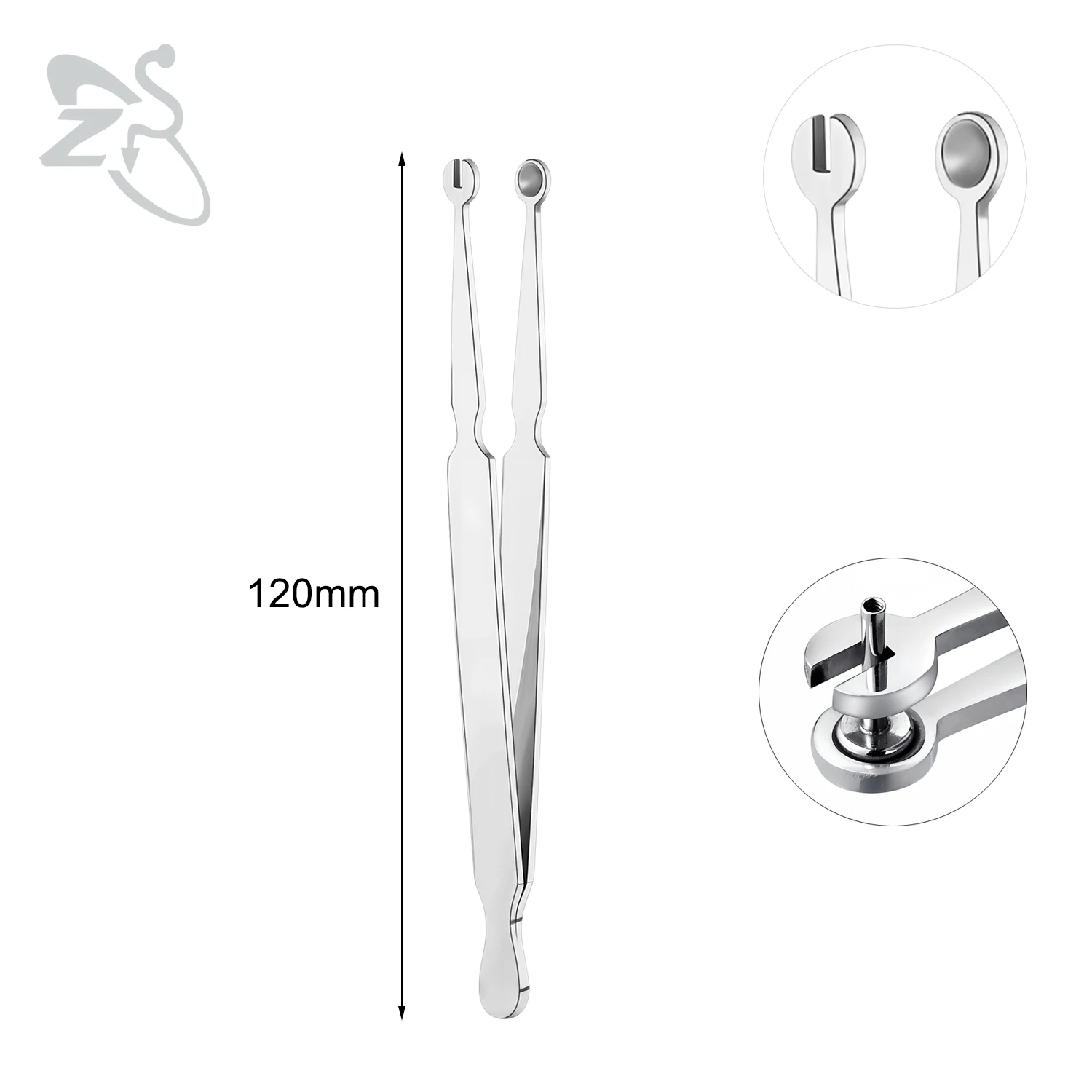 ZS 1PC Edelstahl Piercing Klemme Schlitz Locking Forcep Öffnung Piercing Zange Werkzeug für Ohr Lippe Bauch Nabel Zunge piercing