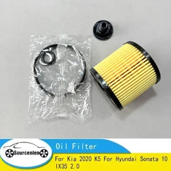 Oil Filter Element Suit for Kia 2020 K5 for Hyundai Sonata 10 IX35 2.0 OEM NO 26350-2J000 26320-2J000 263502J000 263202J000