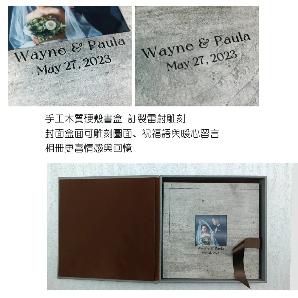 Streamer gray wood acrylic leadership album, wedding photo studio photo album photo album
