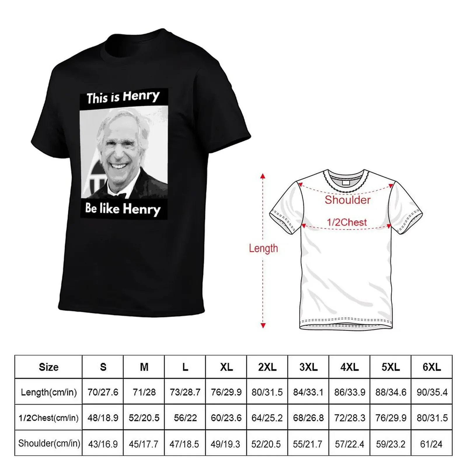 Henry Winkler - This is Henry. Be like Henry. V-Neck T-Shirt Short sleeve tee cotton man t-shirts oversized mens tall t shirts