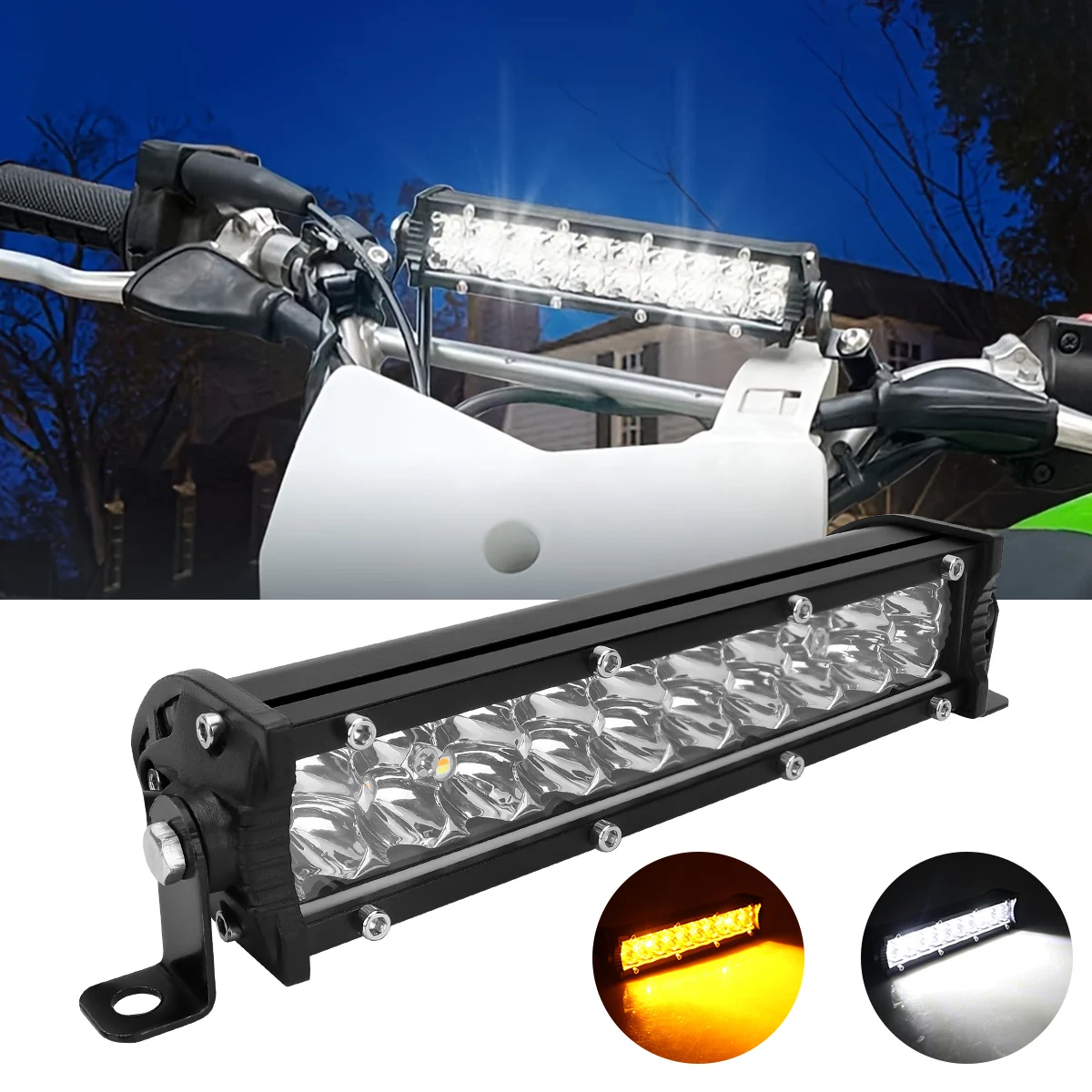 Ensemble de barres lumineuses de travail LED pour voiture, 12V 24V, en aluminium, blanc, jaune, projecteur clignotant, feux de jour pour Moto bJeep 4x4 ATV 4WD SUV