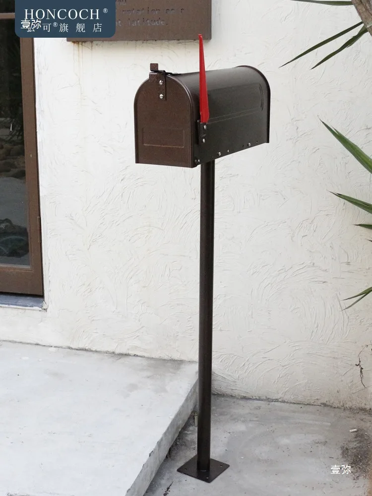 YX  Rustic villa mailbox - outdoor weatherproof, lock-free, country style newspaper box, mailbox, photography prop,  ornament
