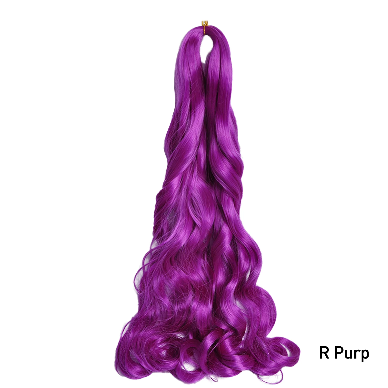 Francês encaracolado trança extensões de cabelo, pré esticado cabelo sintético, espiral onda, solto ondulado, crochê cabelo, rosa, roxo, 22"