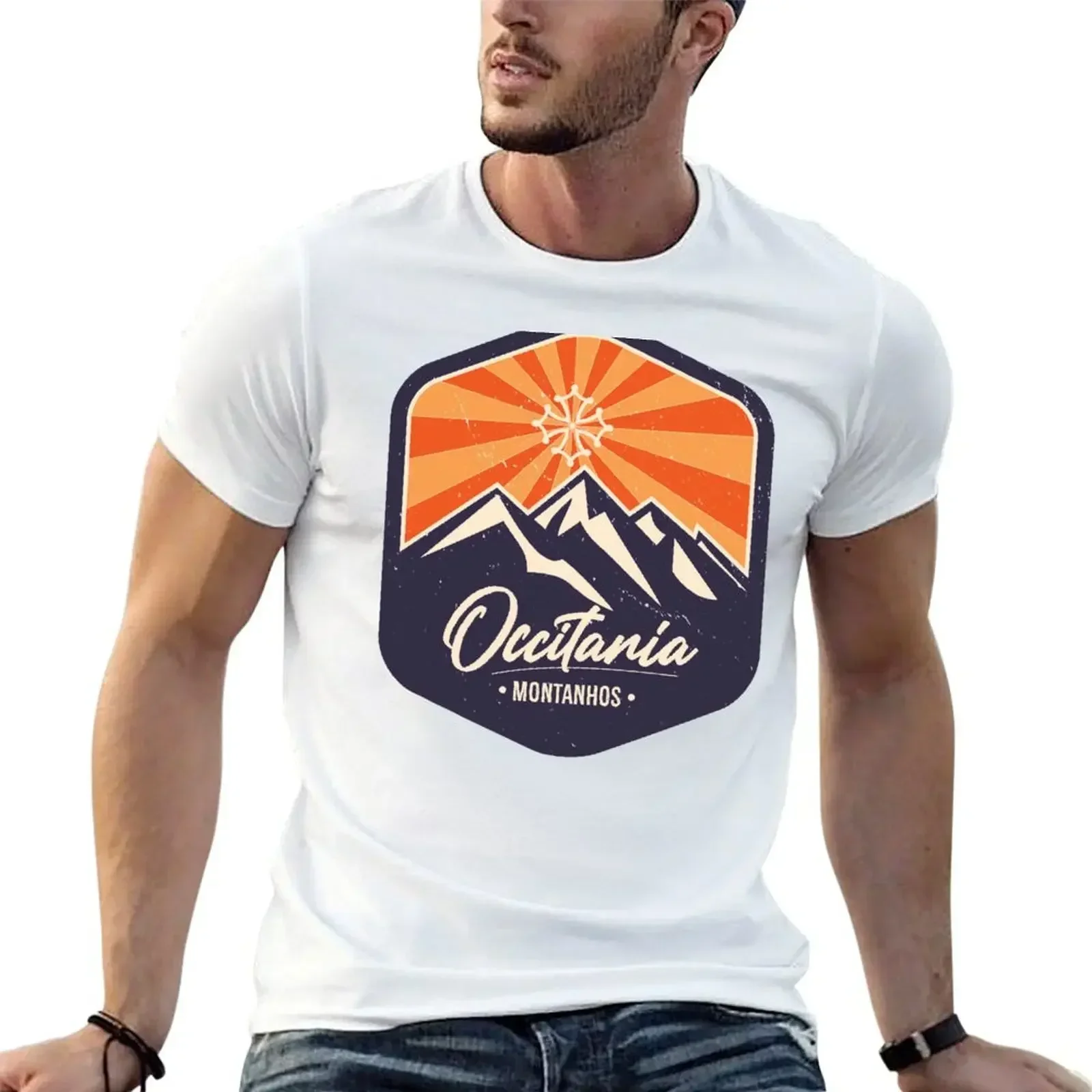 anime customs Blouse fruit of the loom mens t shirts Occitania Montanhas, Montagnes d’Occitanie T-shirt