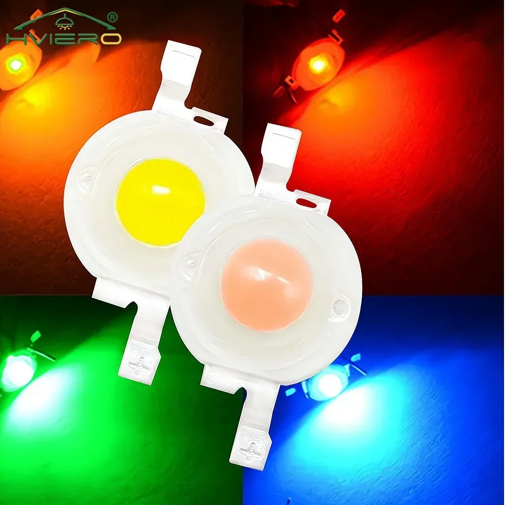 10Pcs DC 3V 3W High Power Light-Emitting Diode LEDs Chip SMD Lights Bead Emitter White Red Green Blue Yellow Bulb Diodes Lamps