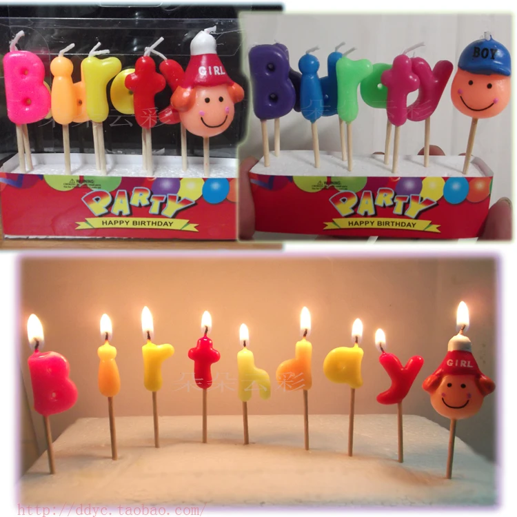 Свеча с надписью на день рождения для девочки или мальчика