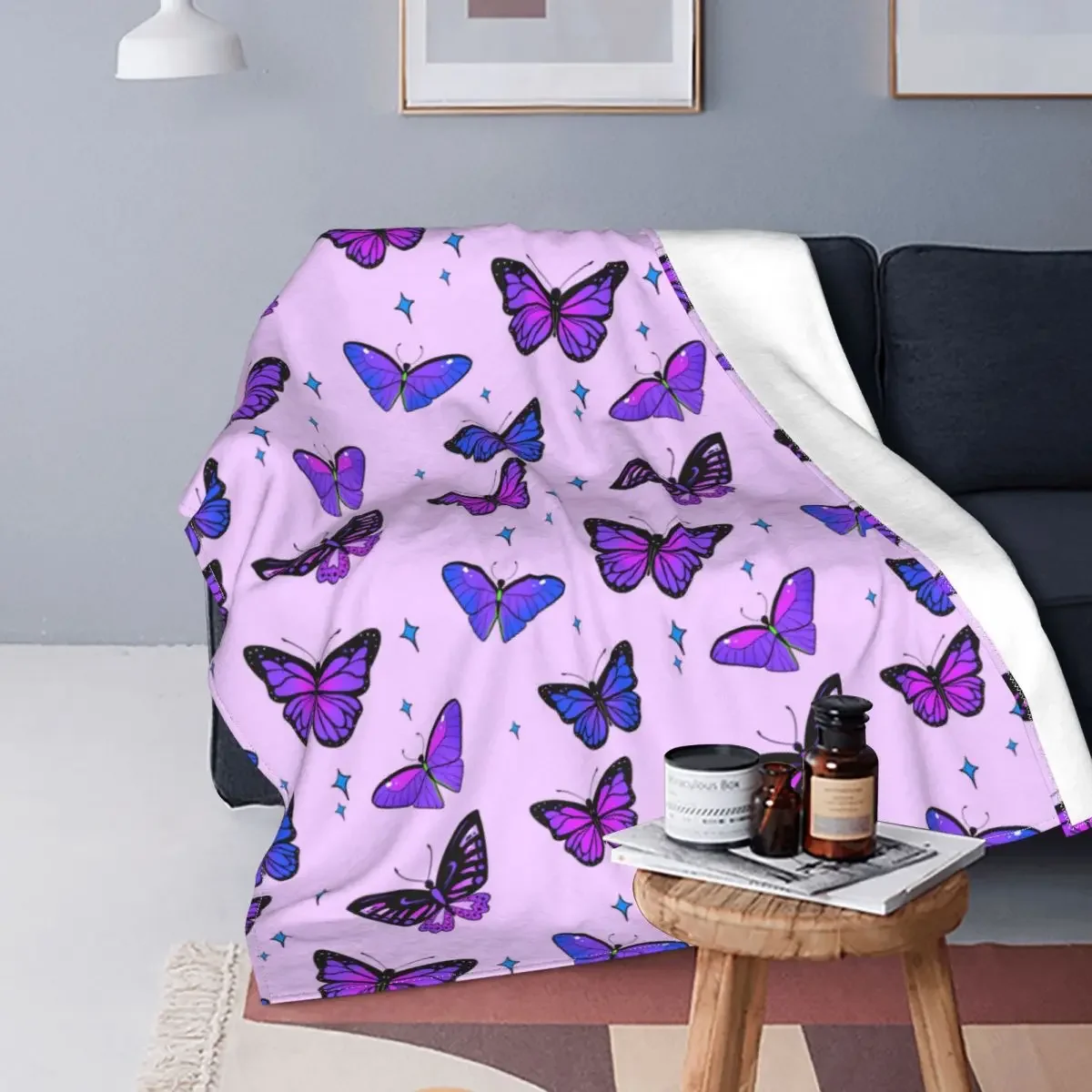 Butterfly Animals plants Blankets Flannel Awesome Breathable Throw Blanket for Home Restaurant Spring/Autumn