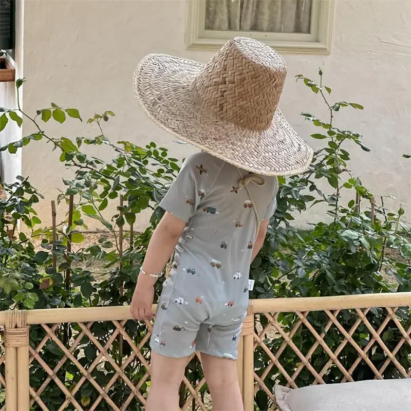 Bañador de una pieza para niños, traje de baño de manga corta con cremallera, secado rápido, dibujos animados, surf, coche, Verano