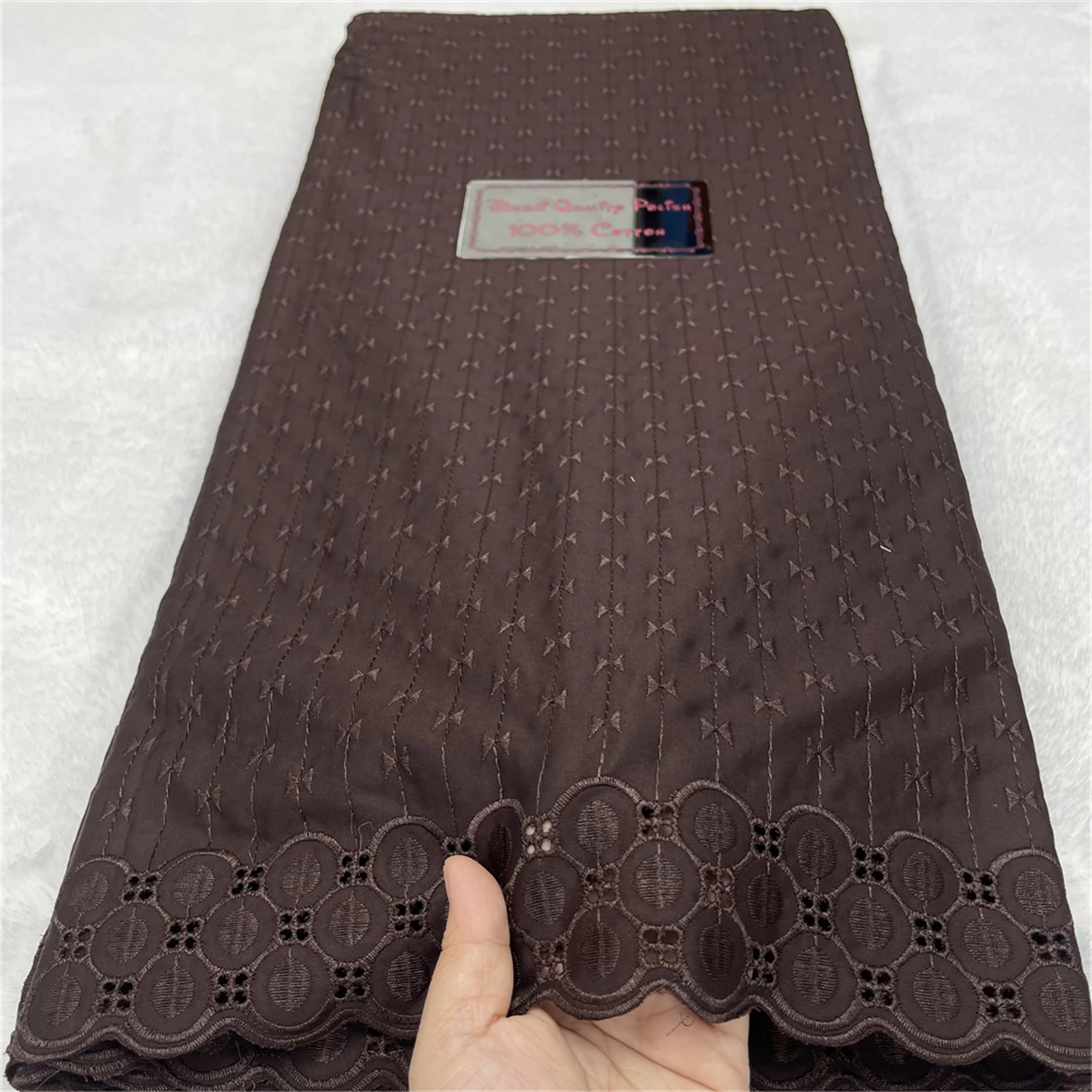 

5 Yards High-end African Men Lace Fabric Tribute Silk Lace Swiss 100% Cotton Lace In Switzerland Fabric For Evening Party S71-3