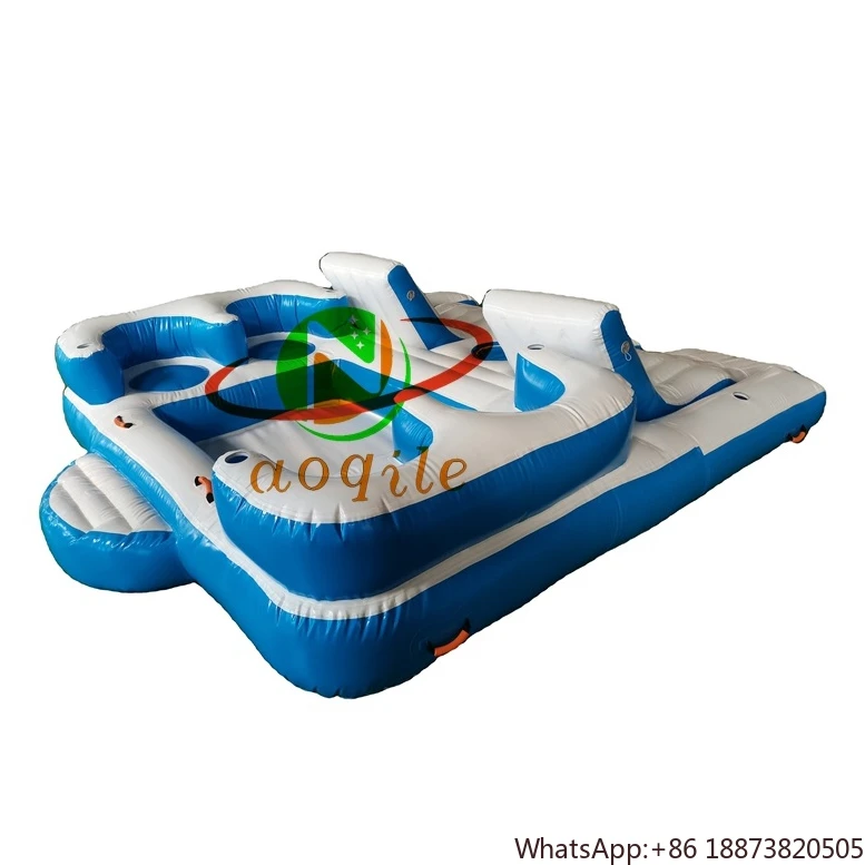 New Design Inflatable Water Floating Island Lounge Manufacture Inflatable Water Floating Sofa Toys