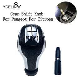 New 5 Speed Gear Shift Knob Head Stick Handle Shifter For PEUGEOT 106 206 207 208 307 407 508 308 3008 408 For CITROEN C3 C5