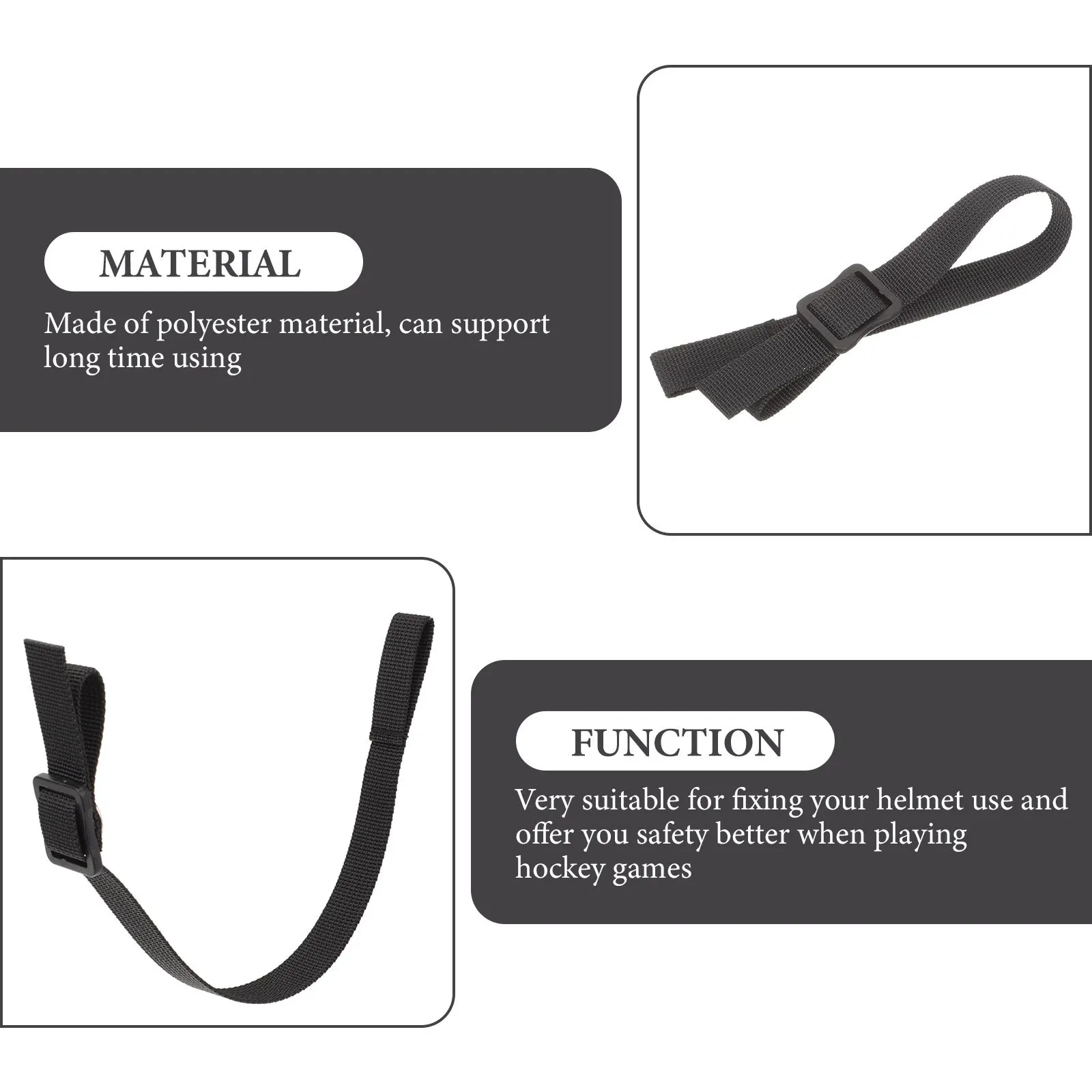 

1Set Hockey Chin Strap Replacement Adjustable Polyester Sports Elastic Safety Strap for Hockey Players Accessory