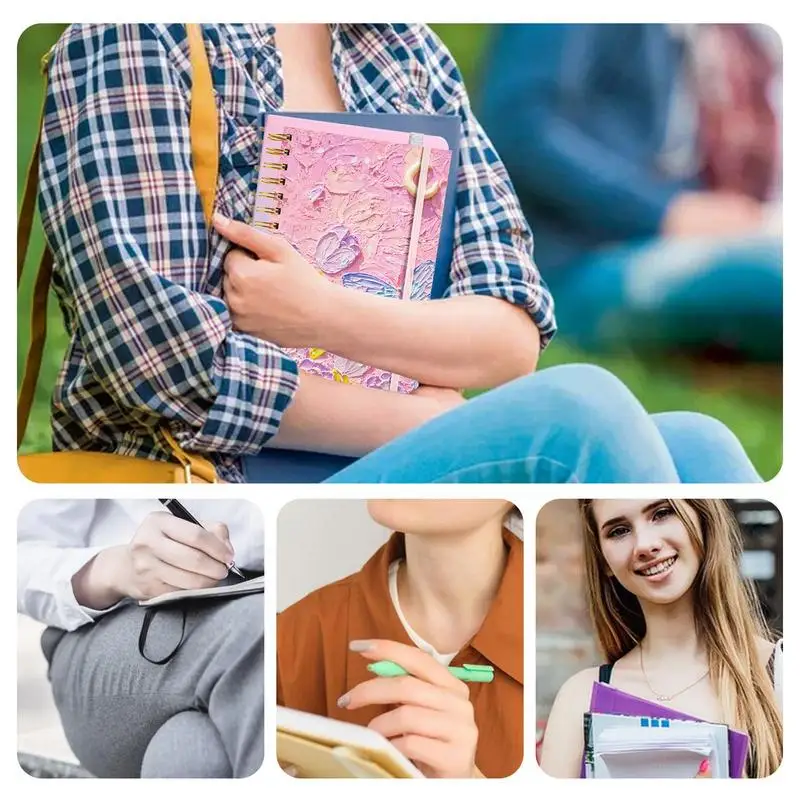 Cuaderno espiral, diario, pintura al óleo de mariposa, planificadores de escritura, cuadernos de tapa dura con pintura al óleo para mujeres y adultos