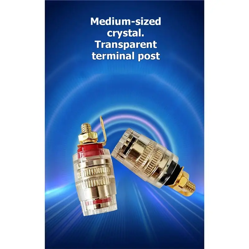N75R-Imitation Gold Plated Audio Post Mounts 10Pcs 4Mm Crystal Binding Post Banana Plug Socket Connectors