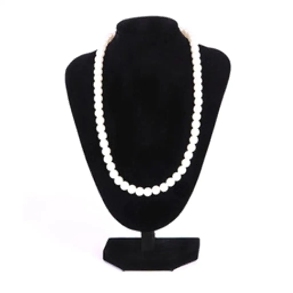 Premium Black Mannequin Necklace Display Holder Velvet Jewelry Bust for Home and Store Jewelry Rack