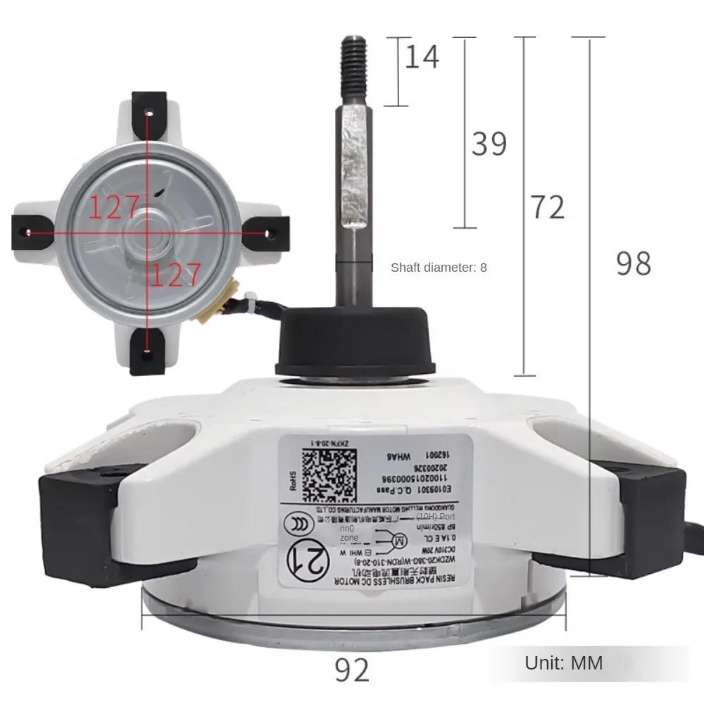 New For Midea Air Conditioner Outdoor Unit DC Fan Motor WZDK20-38G-W DC310 20W RDN-310-20-8 Conditioning Parts