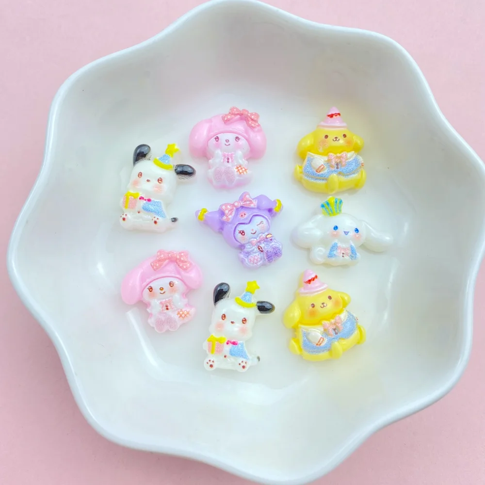 20Pcs New Cute Resin Rabbit, Puppy Collection Flat Back  Ornament Jewelry Making Manicure Hairwear Accessories