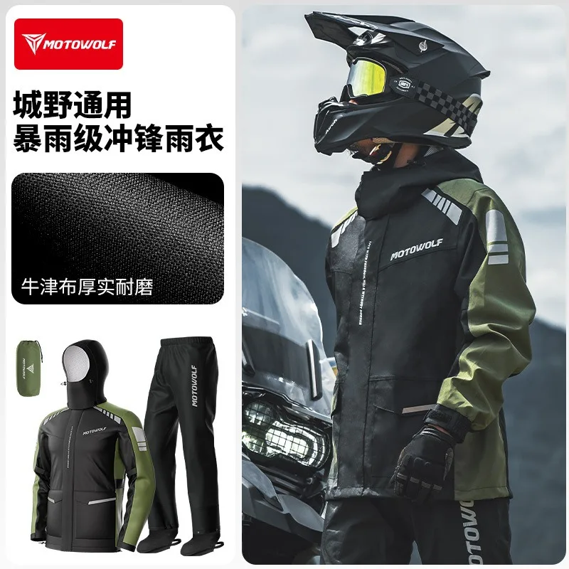 

Motorcycle Raincoat Riding Suit Waterproof Split Jacket Outdoor Off-road Rain Gear Durable Anti-Storm Riding Rainwear