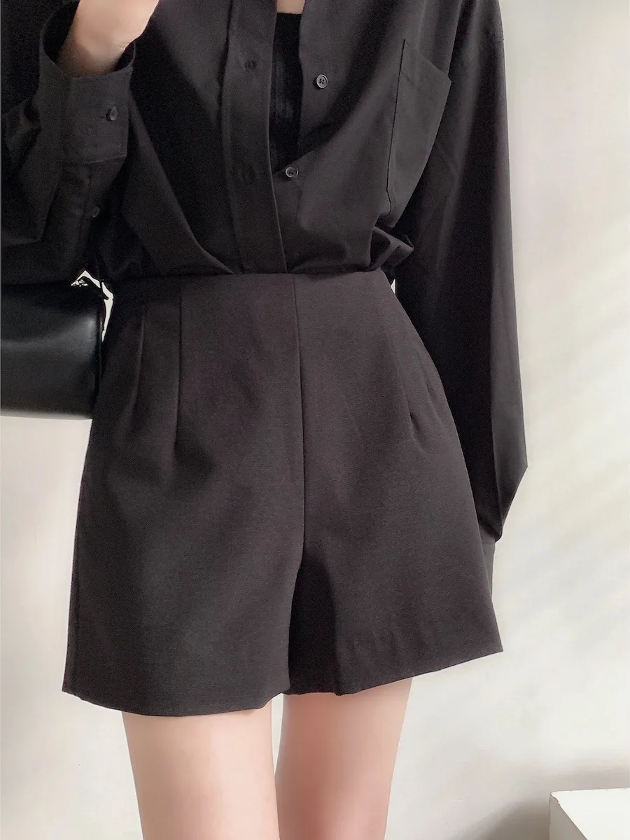 

Bla High-Waist A-Line orts Women's Loose Slimming Suit Wide Leg Pants Spring Summer New Sle FlowGaga Faion Set