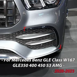 For Mercedes Benz GLE Class W167 GLE350 400 450 53 AMG Front Bumper Air Vent Trim Side Spoiler Wind Knife Fog Lamps Trim Cover