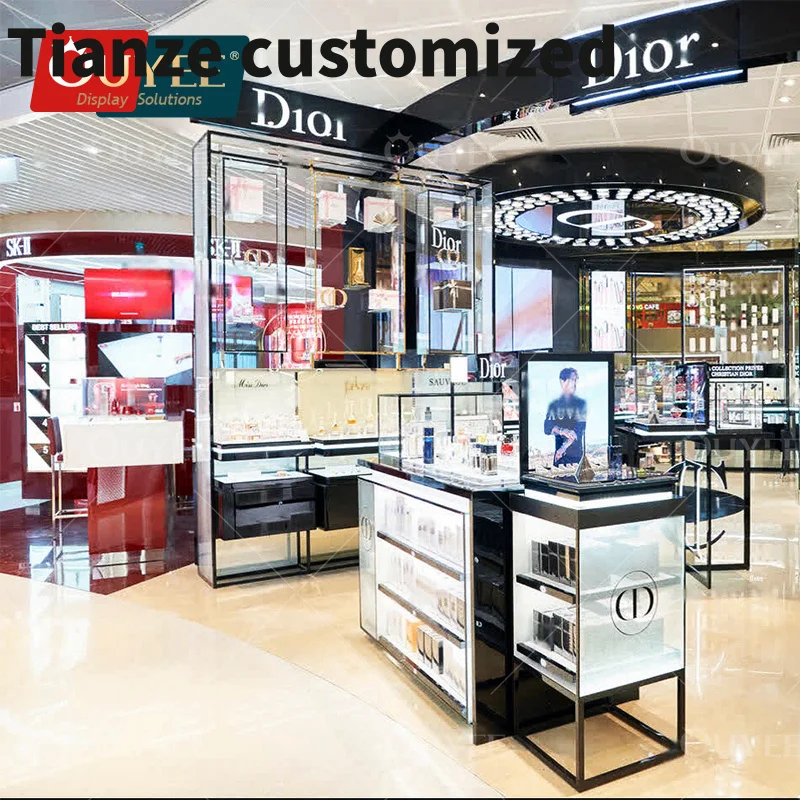 

Customized-perfume showcase booths skincare display furniture cosmetic Store display shopping fitting