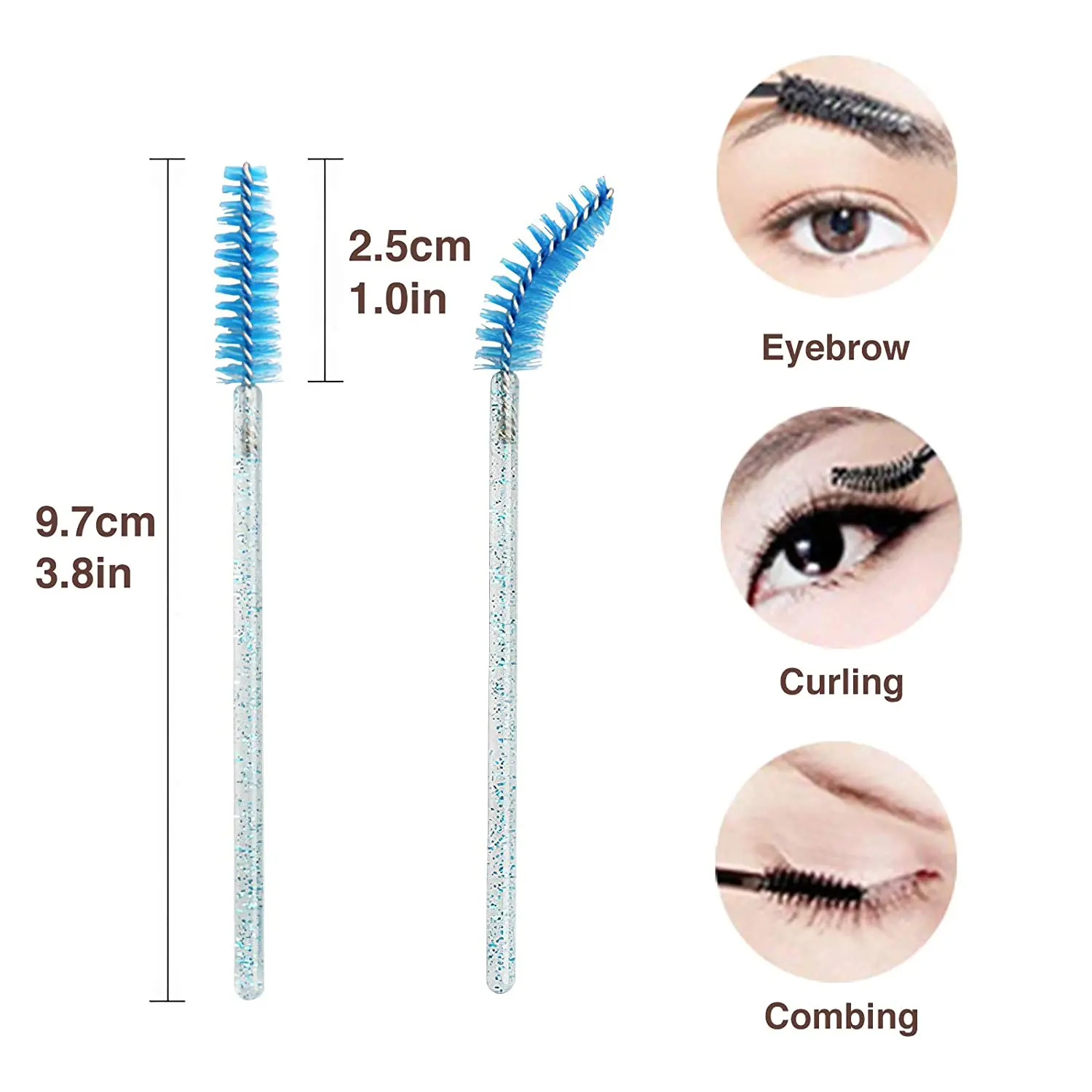 50/100Pcs Brosses à Cils Réutilisable Brosses À Sourcils Mascara Applicateur Pinceaux Cils Peigne Brosses Spoolers Maquillage Brosse