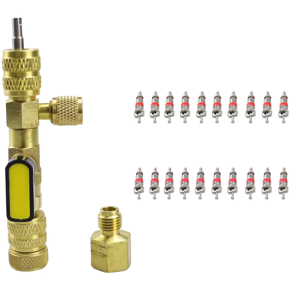 Valve Core Remover Installer Kit Valve Cores Air Conditioner Valve Core Removal For R22 R410a Car Disassembly Tool Accessories