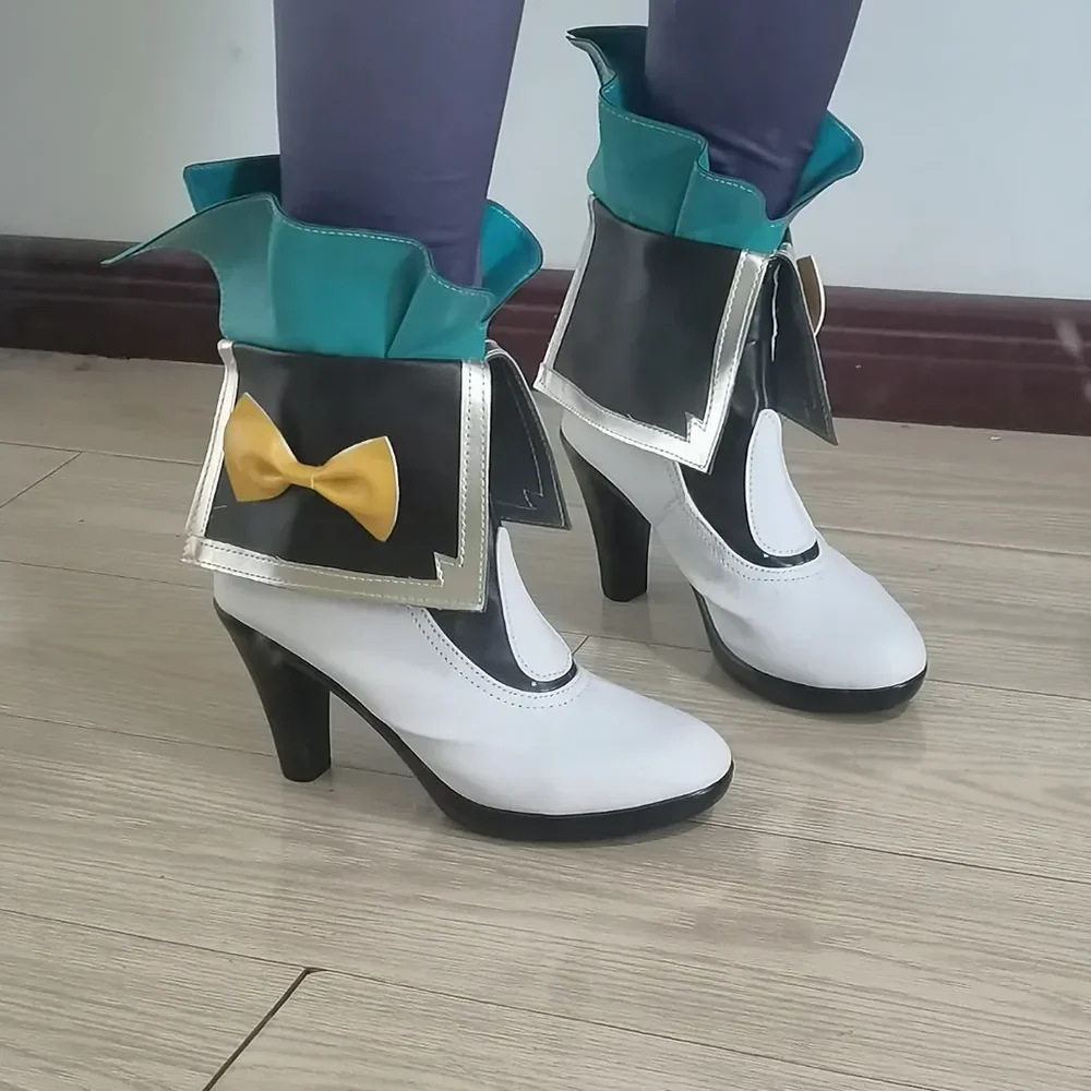 Game Honkai: Star Rail Firefly Cosplay Shoes Adult Women Lolita Blue High Heels Boot Halloween Carnival Party Costume Prop