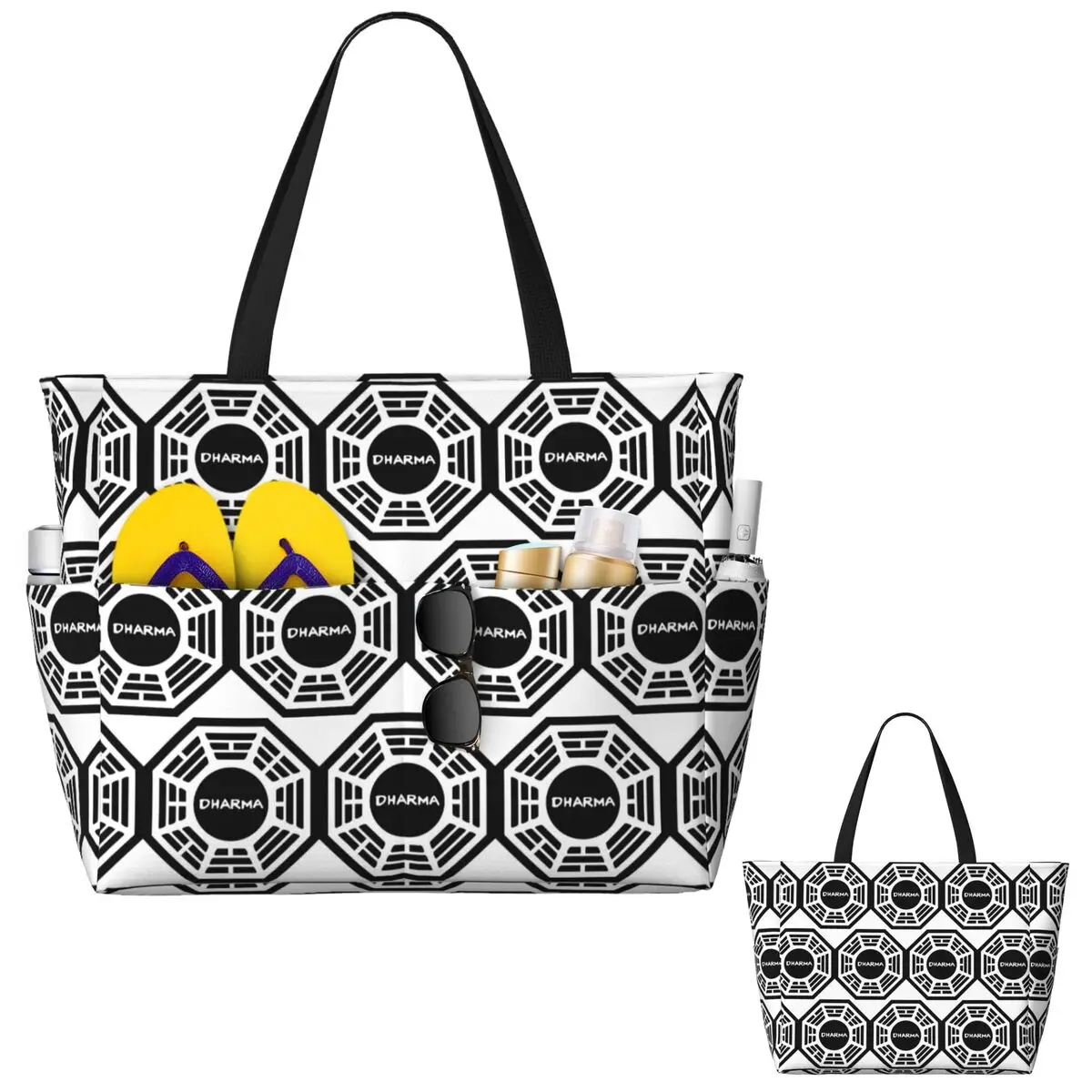 

Пляжная большая сумка The Dharma Initiative, спортивная сумка для занятий йогой, большая большая сумка, женская дорожная сумка, сумка для фитнеса