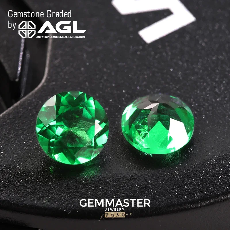 

Зеленый камень Колумбии Изумрудный круглый блестящий лабораторный изумруд, яркий с сертификатом AGL, лабораторный изумрудный завод, оптовая продажа
