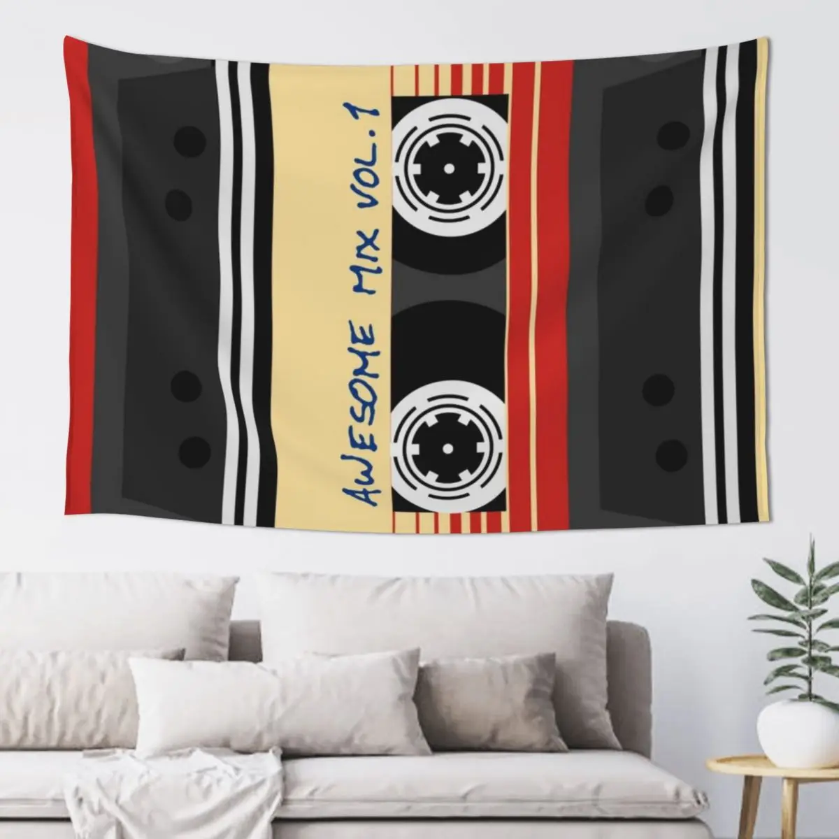 Awesome Mixtape Vol 1, Tape, Music, Retro Tapestry Cute Decor Nordic Home Decor Wallpaper Tapestry