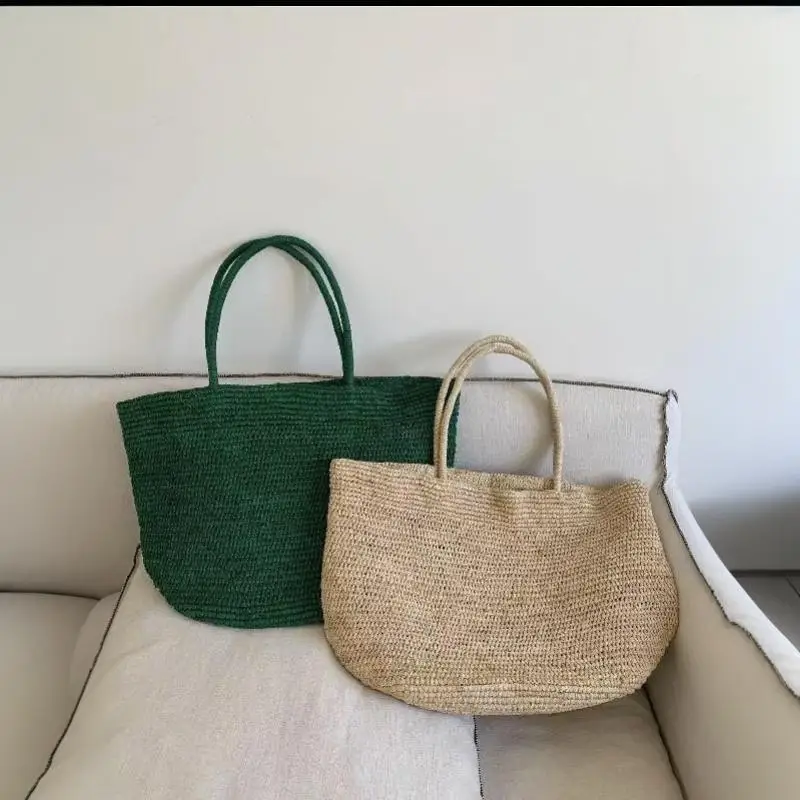 2026 Große handgewebte Raffia-Strohtasche für Damen – Luxuriöse Schultertasche für Freizeit, Sommer, Strand, Reisen und Shopping – Detail 14