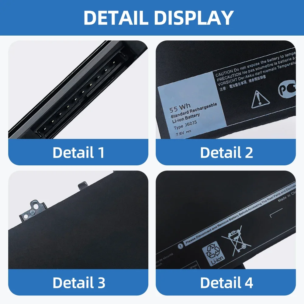 Новый аккумулятор для ноутбука J60J5 R1V85 MC34Y для Dell Latitude E7270 E7470 E7260 E7420 J6OJ5 0MC34Y 242WD 7,6 В 55WH 7080 мАч