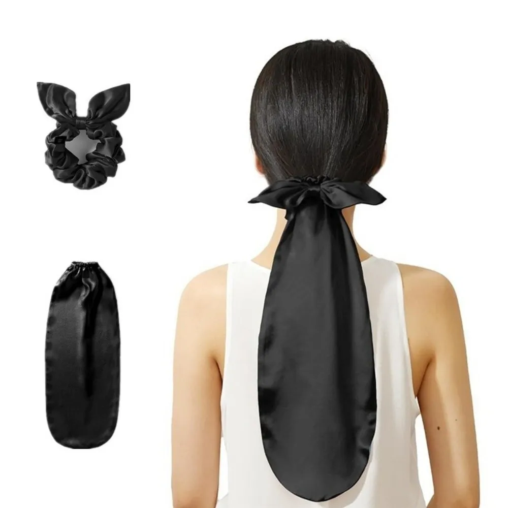 

1 Set Fashion Large Sleep Cap Silky Satin Elastic Hair Band Long Hair Bonnet Soft Breathable Night Sleep Hat Daily Use