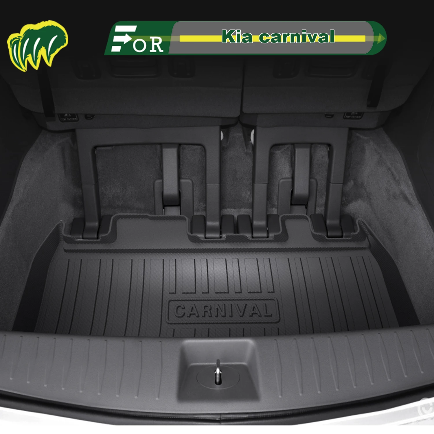 

For Kia Carnival 2021-2025 TPE Custom Fit Car Trunk Mat All Season Cargo Mat 3D Shaped Trunk Liner Rear Trunk Protection Mat
