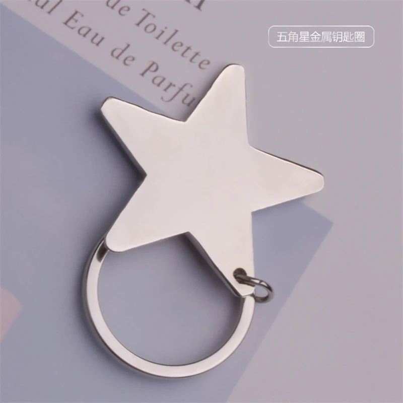 1Pc star keychain keyring Zinc Alloy Star Shaped Keychains Metal Keyrings Five Pointed Star Shaped key chain