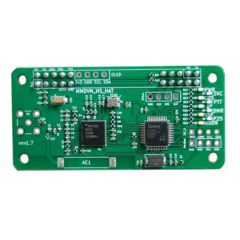 لوحة نقطة اتصال MMDVM إصدار ELEC-1.7 مع هوائي يدعم P25 DMR YSF VHF UHF لـ Raspberry Pi