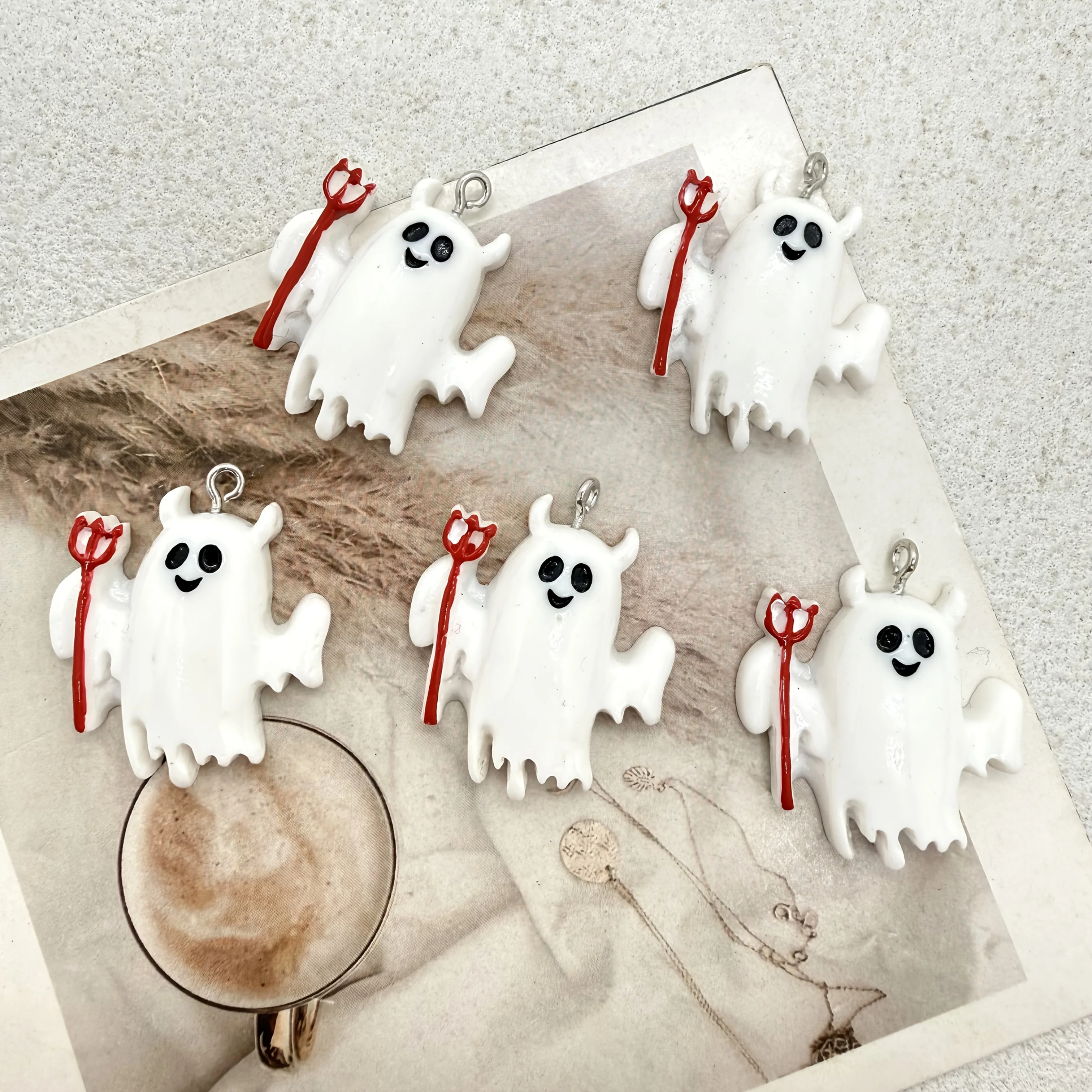 5Pcs Resin Demon Ghost Hallowe - Jewelry Making Event 评论和价格