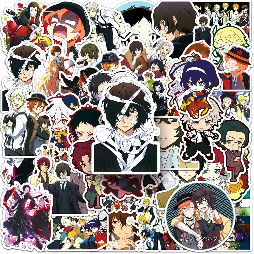 

10/30/50pcs Dazai Osamu Bungo Stray Dogs Anime Stickers Nakajima Atsushi Sticker Laptop Skateboard Bike Nakahara Chuya Decals