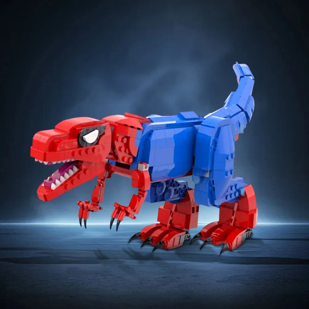 

Gobricks MOC Spider Rex Bricks Jurassic Mutated Dinosaur Building Blocks Model Assembly Educational Toys Kids DIY Birthday Gifts